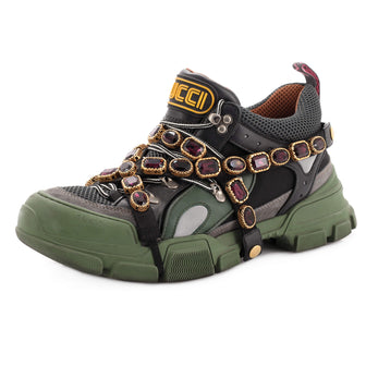 Gucci Flashtrek Sneakers Fabric and Leather with Crystals