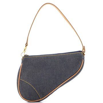 Christian Dior Vintage Saddle Bag Denim Mini