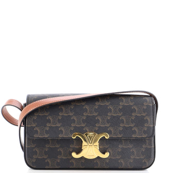 Celine Triomphe East-West Shoulder Bag Triomphe Coated Canvas