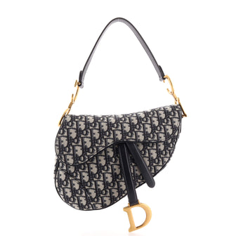 Christian Dior Saddle Handbag Oblique Canvas Medium