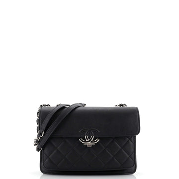 Chanel CC Box Flap Bag Quilted Calfskin Small
