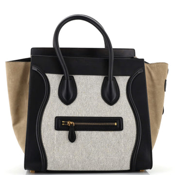 Celine Luggage Bag Canvas and Leather Mini