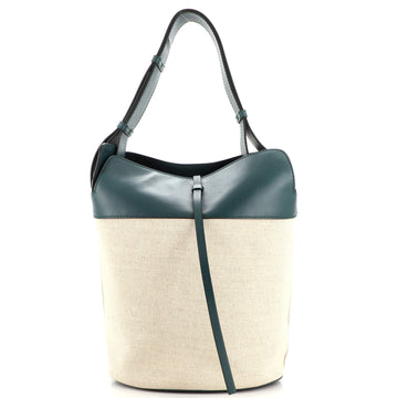 Burberry Supple Bucket Bag Canvas with Leather Medium