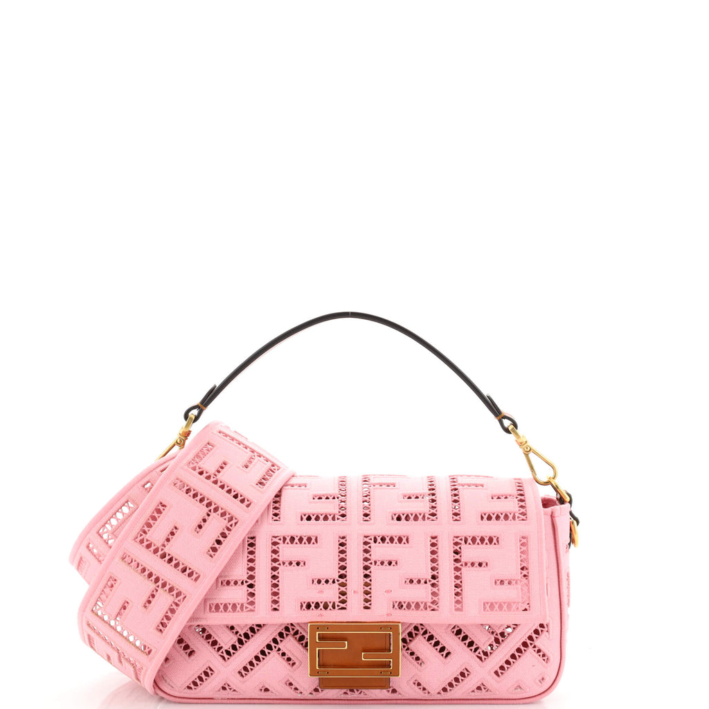Baguette cloth handbag Fendi Pink in Cloth - 36641662