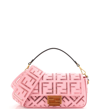 Fendi Baguette NM Bag FF Openwork Embroidered Canvas Medium