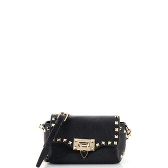 Valentino Garavani Rockstud Flip Lock Flap Bag Leather Mini