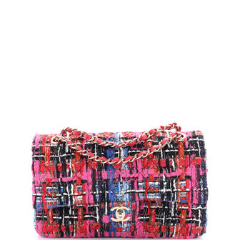 Chanel Classic Double Flap Bag Quilted Tweed Medium