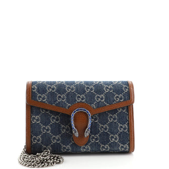 Gucci Dionysus Chain Wallet GG Denim Small
