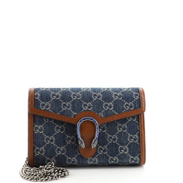 Gucci Dionysus Chain Wallet GG Denim Small