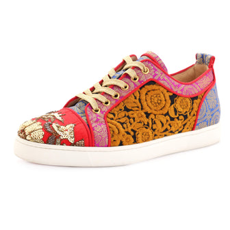 Christian Louboutin x Sabyasachi Men's Louis Junior Sneakers Embellished Fabric