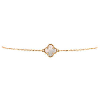 Van Cleef & Arpels Sweet Alhambra Bracelet 18K Yellow Gold and Mother of Pearl