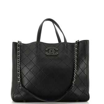 Chanel Covered CC Tote Quilted Caviar Medium