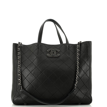 Chanel Covered CC Tote Quilted Caviar Medium