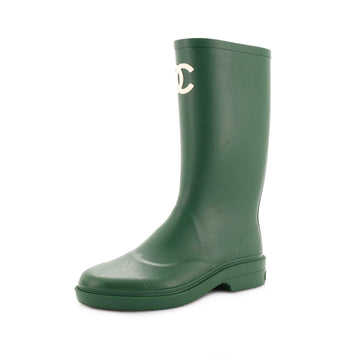 Chanel Caoutchouk CC High Rain Boots Rubber