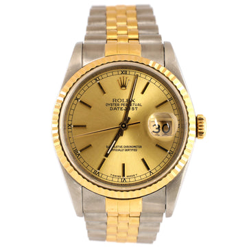 Rolex Oyster Perpetual Datejust Automatic Watch Stainless Steel and Yellow Gold 36