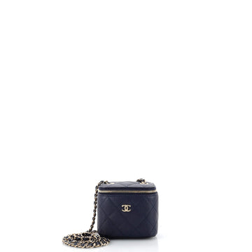 Chanel Classic Vanity Case with Chain Quilted Caviar Mini