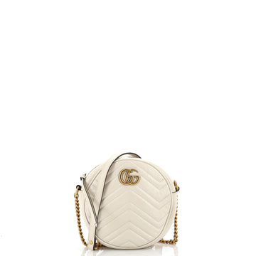 Gucci GG Marmont Round Shoulder Bag Matelasse Leather Mini
