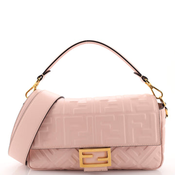 Fendi Baguette NM Bag Zucca Embossed Leather Medium