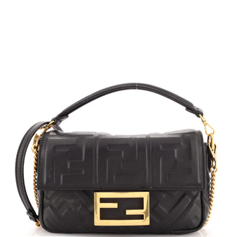 Fendi Baguette NM Bag Zucca Embossed Leather Mini