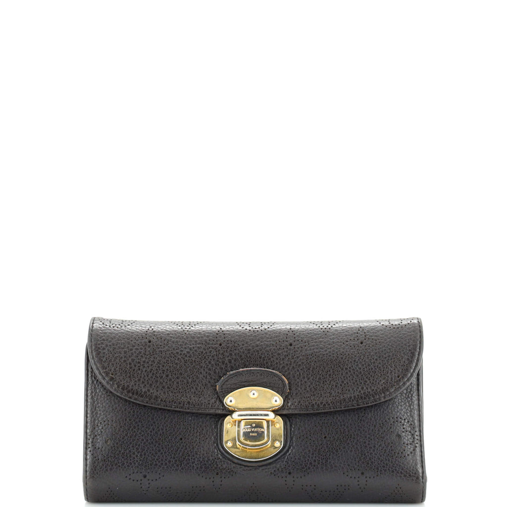 Louis Vuitton Amelia Wallet Mahina Leather Black 2079021