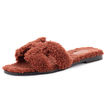 Hermes Women's Oran Sandals Shearling