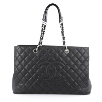 Chanel Grand Shopping Tote Quilted Caviar XL Black 2079501