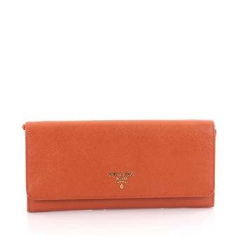 Prada Wallet on Chain Saffiano Leather Orange 2079801