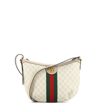 Gucci Ophidia Half Moon Hobo GG Coated Canvas Small