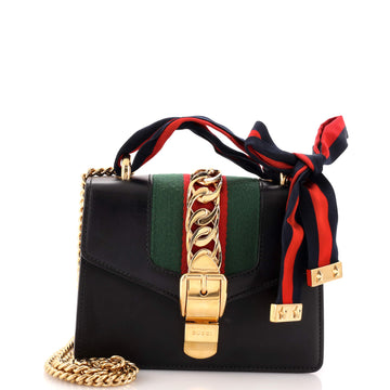 Gucci Sylvie Chain Shoulder Bag Leather Mini