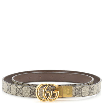 Gucci GG Marmont Reversible Belt GG Coated Canvas and Leather Medium