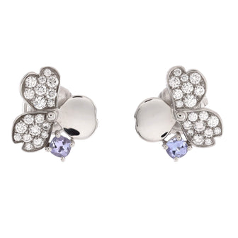 Tiffany & Co. Paper Flowers Stud Earrings Platinum with Diamonds and Tanzanites