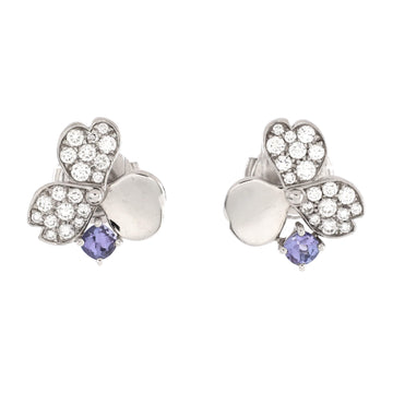 Tiffany & Co. Paper Flowers Stud Earrings Platinum with Diamonds and Tanzanites