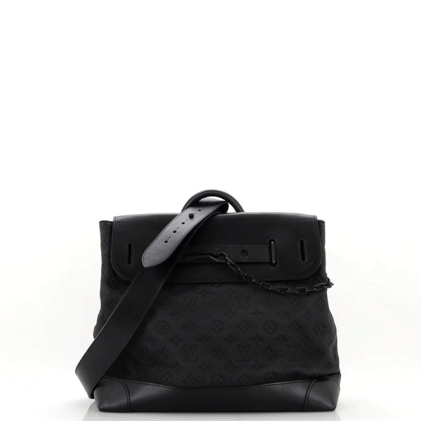 Louis Vuitton Steamer Monogram PM Black in Taurillon Leather with