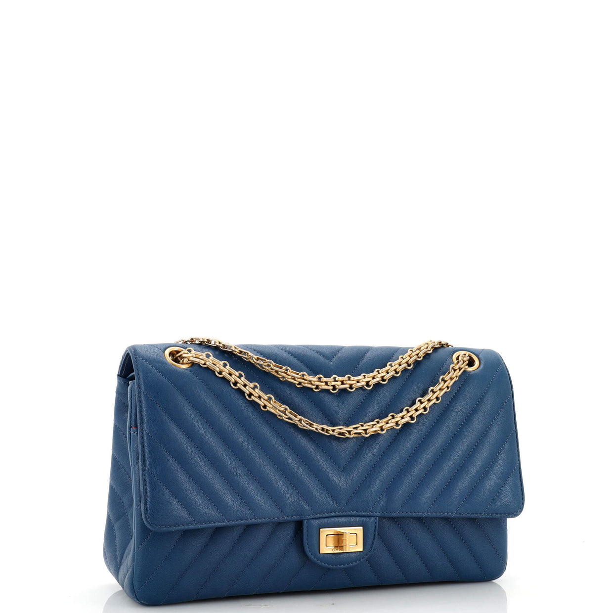 Chanel Reissue 2.55 Flap Bag Chevron Sheepskin 226 Blue 2081321