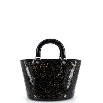 Chanel CC No.5 Shopping Tote Perforated Patent Medium