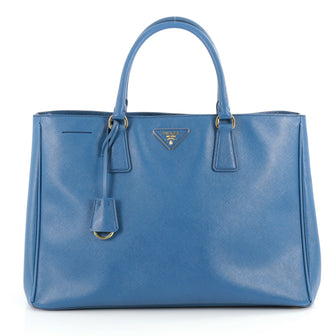 Prada Lux Open Tote Saffiano Leather Large Blue 2081701