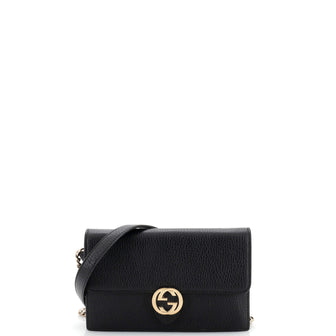 Gucci Interlocking Wallet on Chain (Outlet) Leather