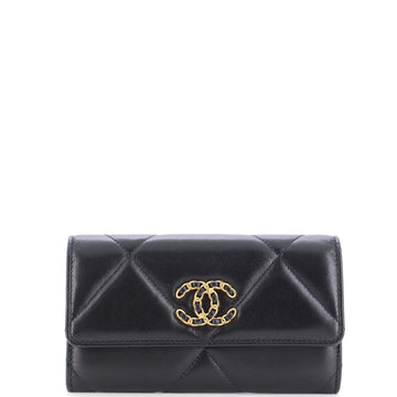 Chanel 19 Flap Wallet Quilted Lambskin Small