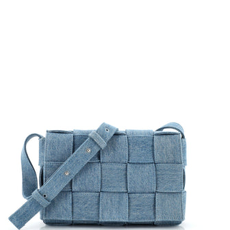 Bottega Veneta Cassette Crossbody Bag Maxi Intrecciato Denim