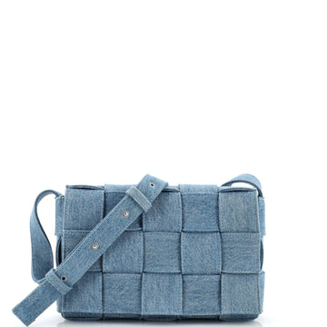 Bottega Veneta Cassette Crossbody Bag Maxi Intrecciato Denim