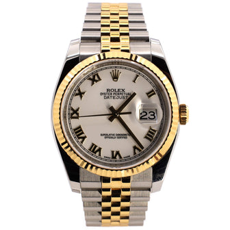 Rolex Oyster Perpetual Datejust Automatic Watch Stainless Steel and Yellow Gold 36