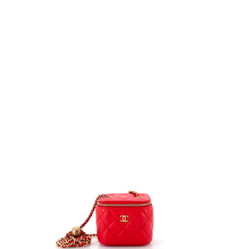 Chanel Pearl Crush Vanity Case with Chain Quilted Lambskin Mini