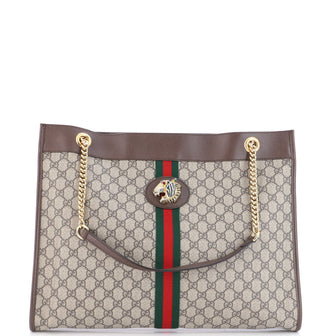 Gucci Rajah Chain Tote GG Coated Canvas Large