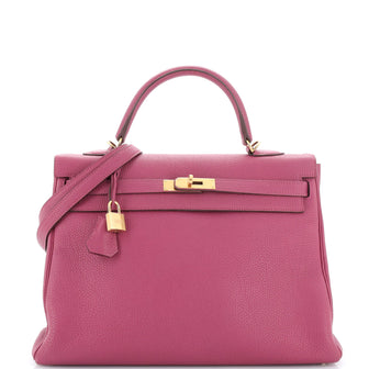 Hermes Kelly Handbag Pink Togo With Gold Hardware 35