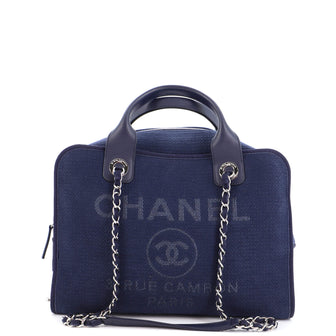 Chanel Deauville NM Bowling Bag Mixed Fibers Large