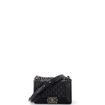Chanel Boy Flap Bag Quilted Caviar Small