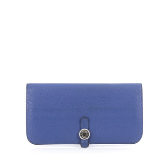 Hermes Dogon Recto Verso Wallet Leather Blue 2082803