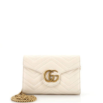 Gucci GG Marmont Chain Wallet Matelasse Leather Mini