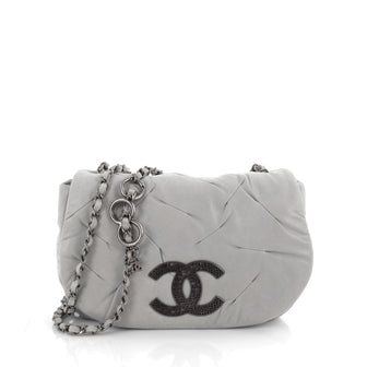 Chanel Glint Messenger Bag Iridescent Calfskin Gray