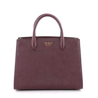 Prada Bibliotheque Handbag Saffiano Leather with City Purple 2083601